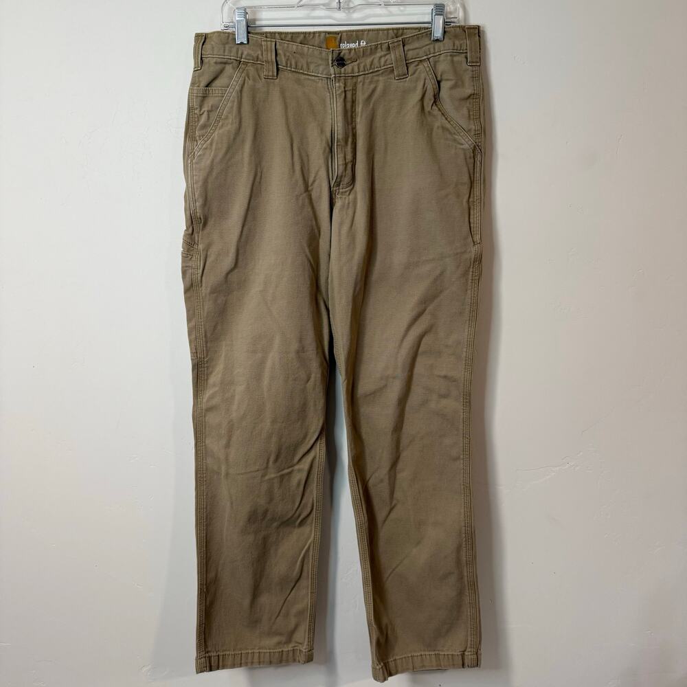 Carhartt Men's Rugged Flex Rigby Work Pants Tan Workwear Cargo‎ Tan Size 34